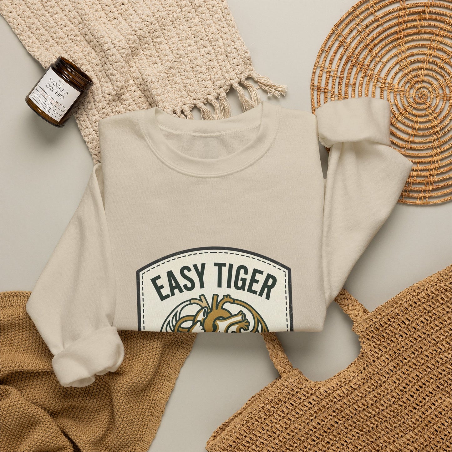 Easy Tiger Retro Tiger Badge Sweatshirt | Vintage Summer Camp