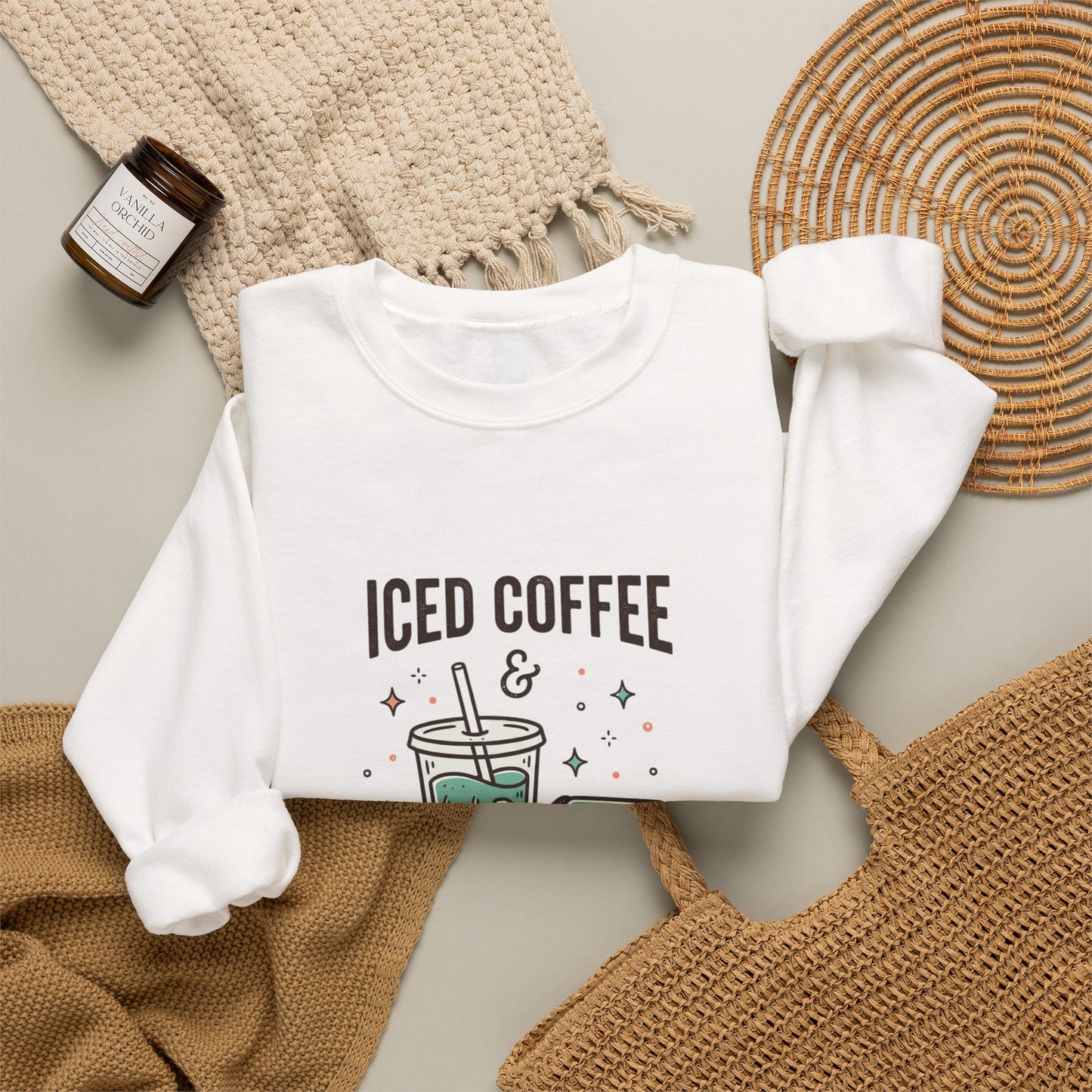 Iced Coffee & Reading Club Sweatshirt | Book Girl Summer, Literary Aesthetic