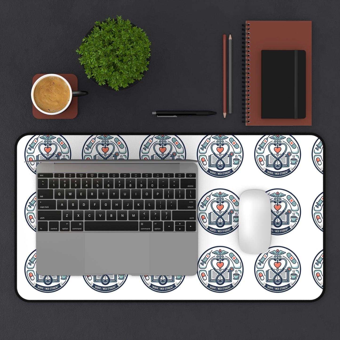 Nurse & Med Student Aesthetic Desk Mat — Medical Study Desk Pad