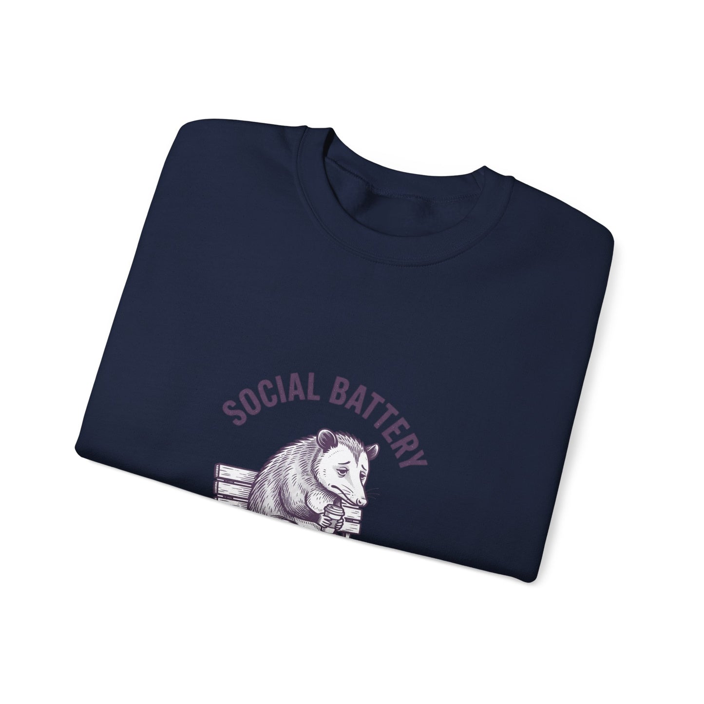 Social Battery Graphic Sweatshirt | Anxious Animal Humor, Introvert Crewneck