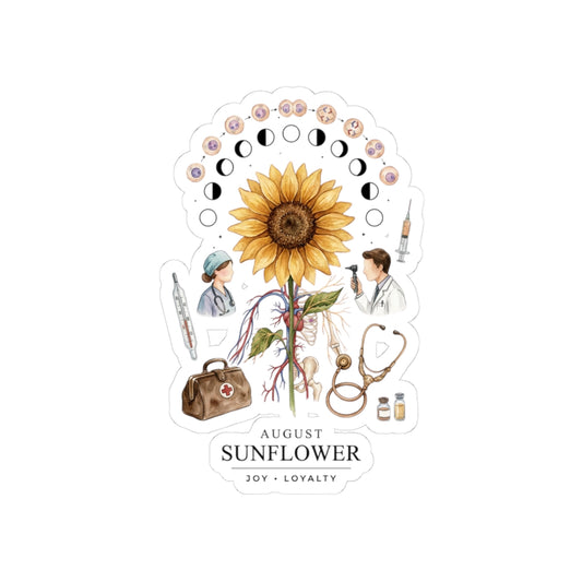 August Sunflower Birth Flower Sticker | Birth Month Floral Sticker