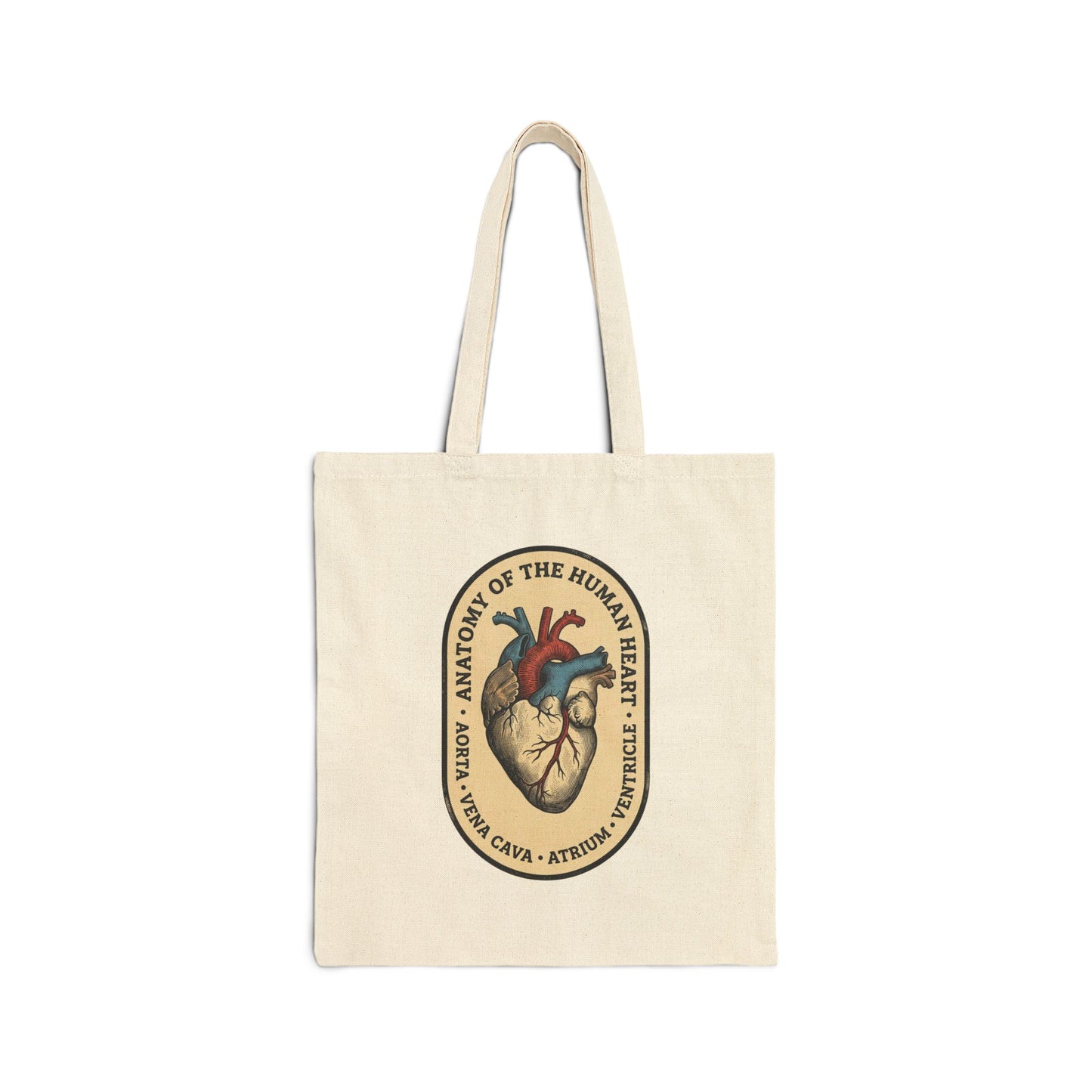 Anatomical Heart Illustration Tote | Retro Animal Art, Easy Tiger Vacation Vibe