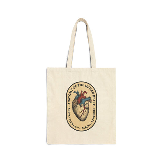 Anatomical Heart Illustration Tote | Retro Animal Art, Easy Tiger Vacation Vibe