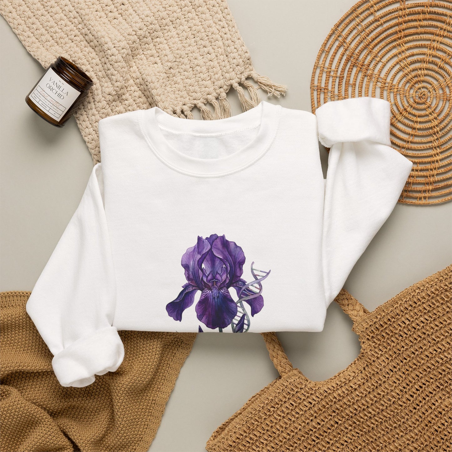Iris Birth Flower Sweatshirt | Birth Month Botanical, Floral Meaning
