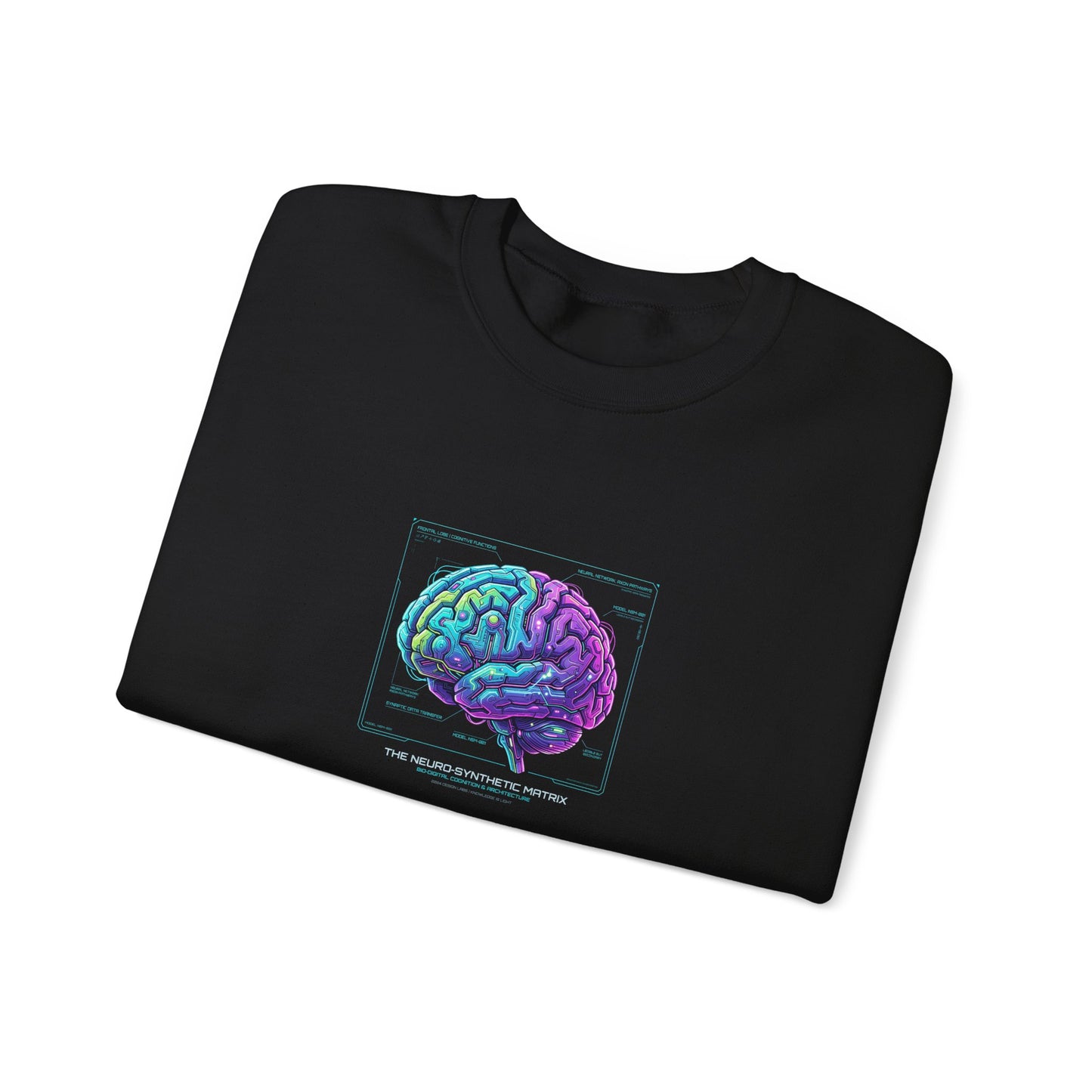 Neon Circuit Brain Sweatshirt — Futuristic Sci‑Fi Poster Design for Science Enthusiasts