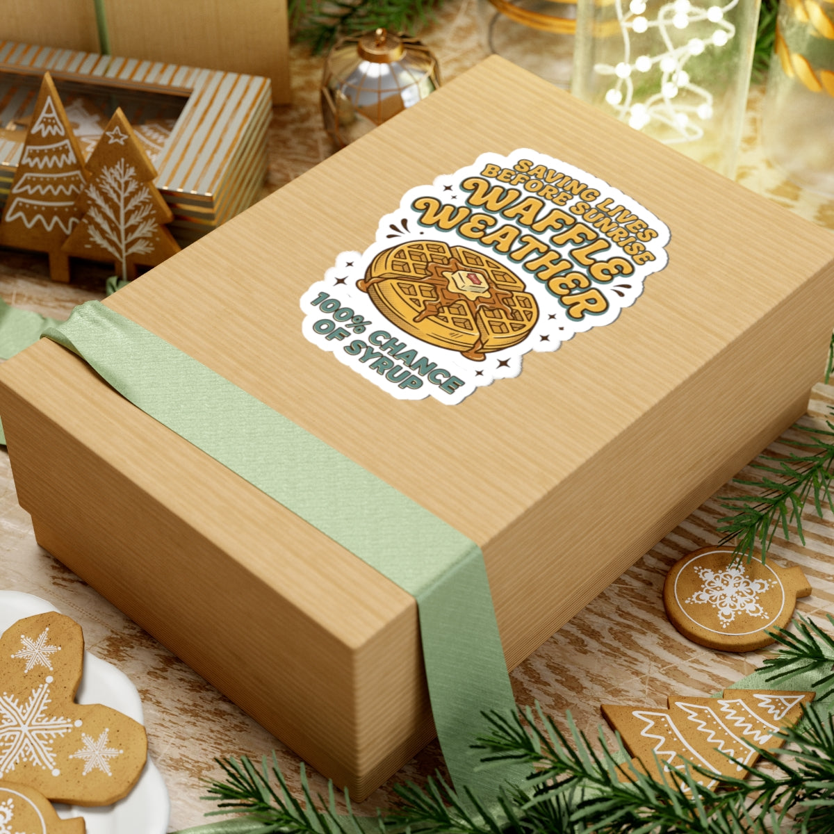 Waffle Weather Sticker | Vintage Food Graphics, Retro Breakfast