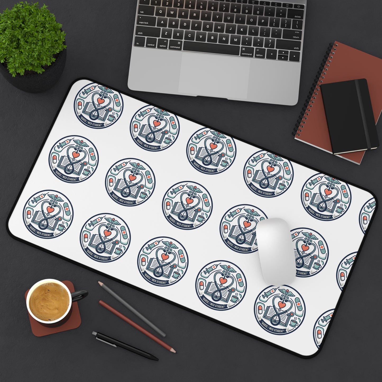 Nurse & Med Student Aesthetic Desk Mat — Medical Study Desk Pad