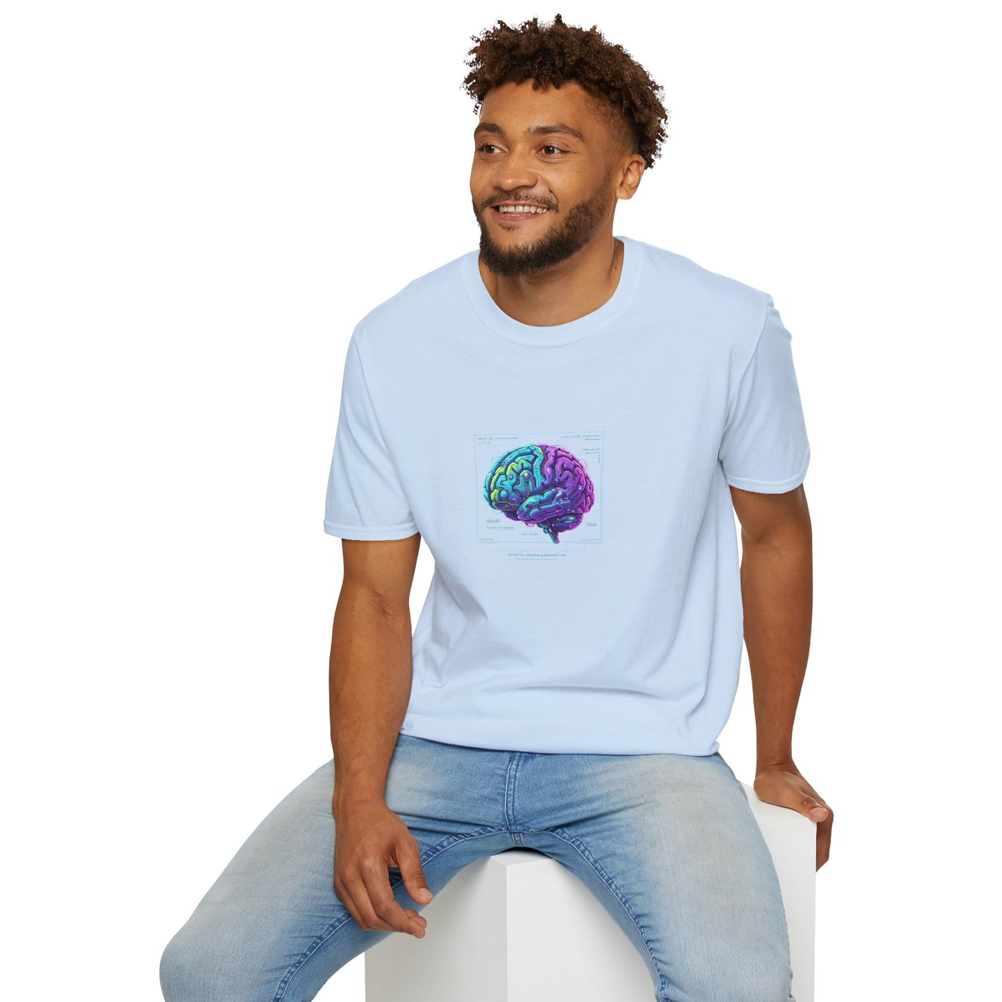 Neon Circuit Brain T-Shirt — Futuristic Sci‑Fi Science Poster Tee