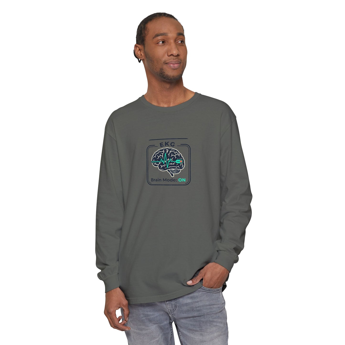 Brain Mode: EKG Graphic Long Sleeve Tee