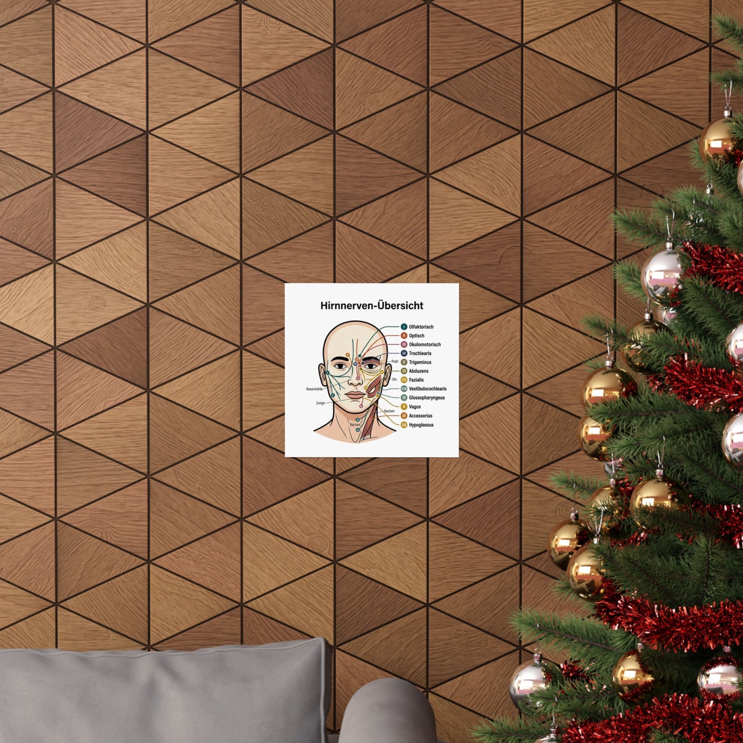 Anatomy Poster — Hirnnerven-Übersicht Matte Vertical Poster