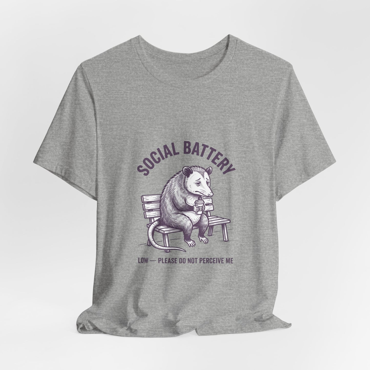 Social Battery Sloth Tee | Anxious Animal Humor, Introvert Shirt