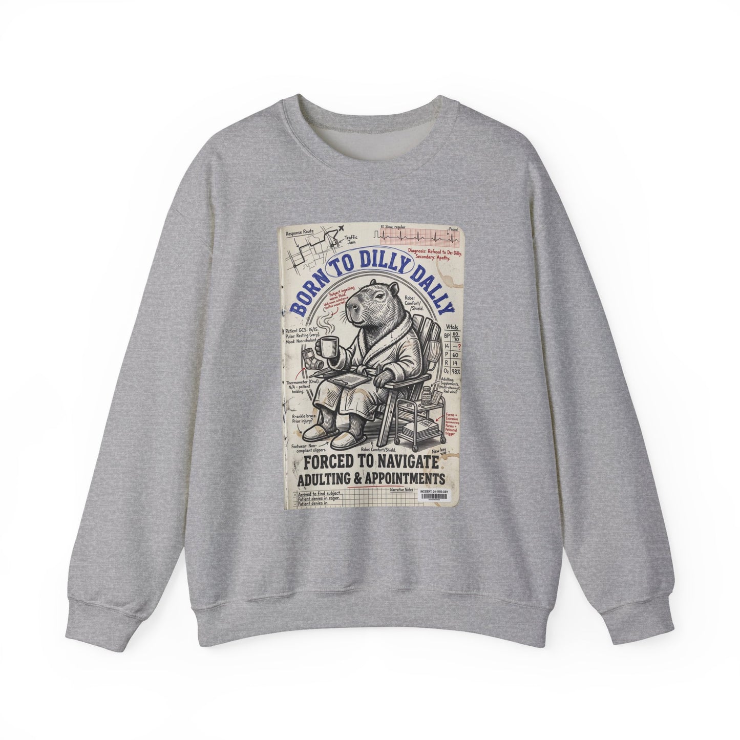 Born to Dilly Dally Sweatshirt | procrastination humor, retro cartoon
