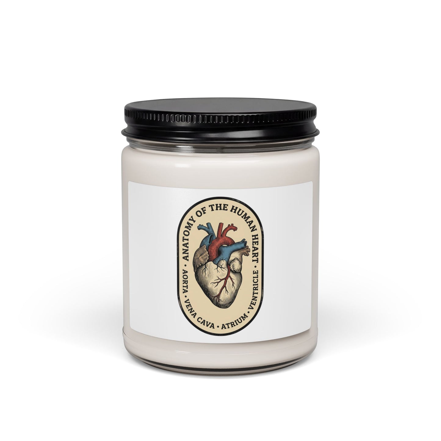 Vintage Anatomical Heart Candle, Soy Jar | Retro Animal Easy Tiger Vibe