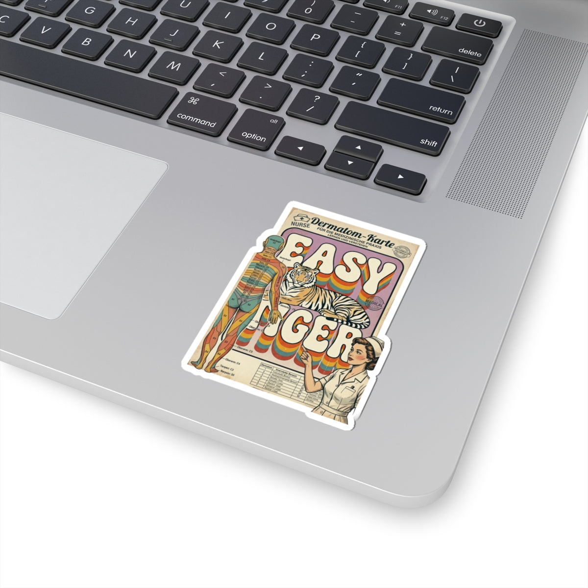 Easy Tiger Retro Tiger Graphic Sticker | Vintage Vacation Vibe