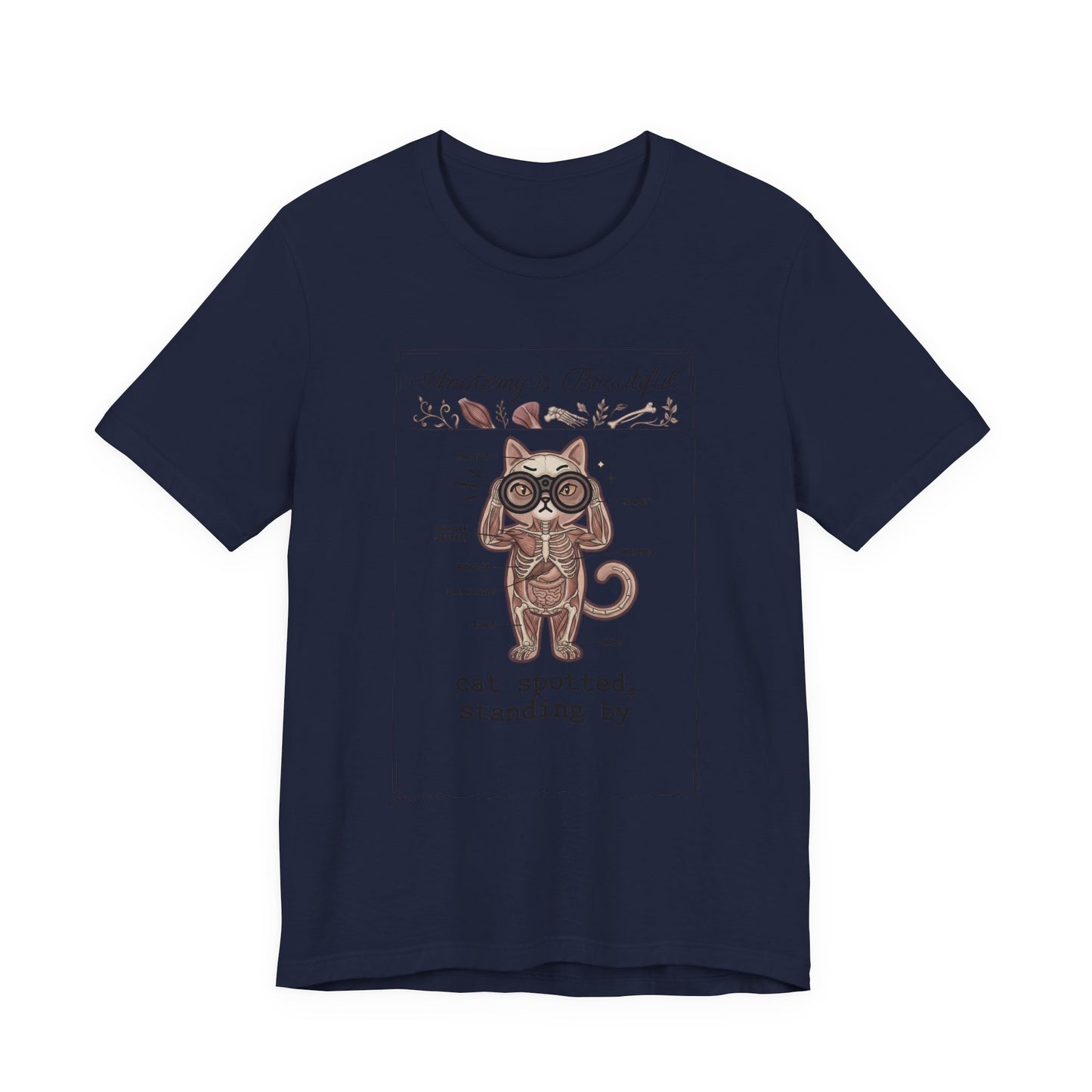 Anatomy Is Beautiful Cat Diagram Tee | Cat-Centric Novelty, Doodle Illustration