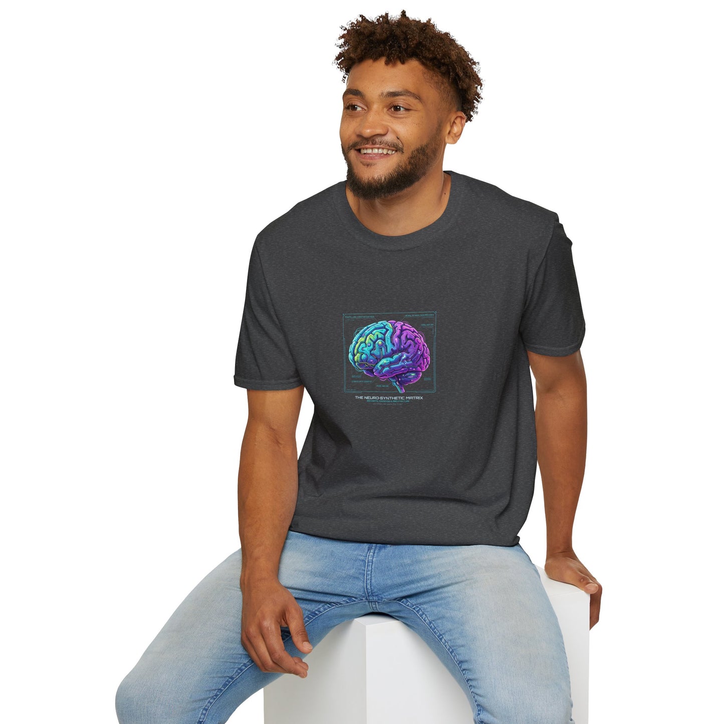 Neon Circuit Brain T-Shirt — Futuristic Sci‑Fi Science Poster Tee