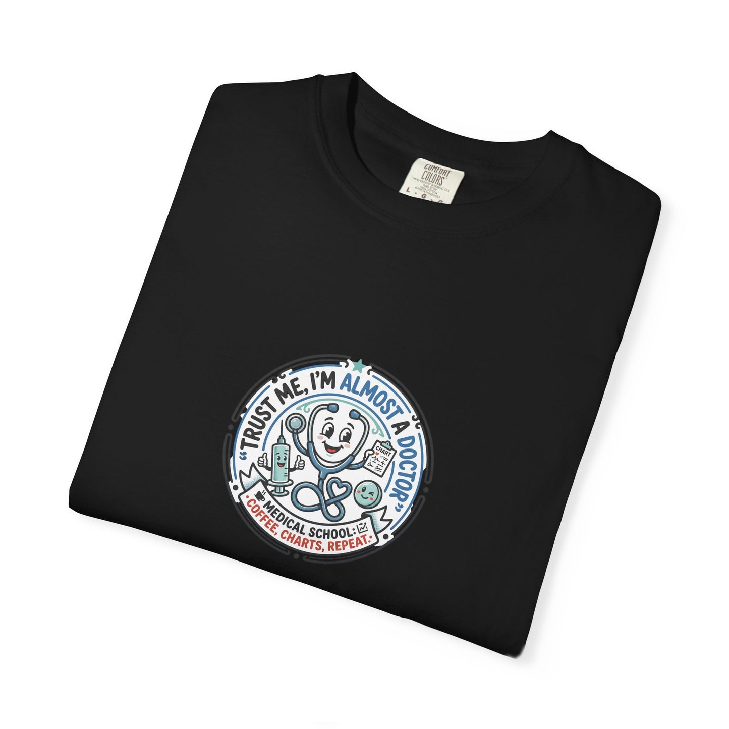 Retro Smiley Surf Badge T-Shirt - 'Sorry I'm Almost There' Graphic