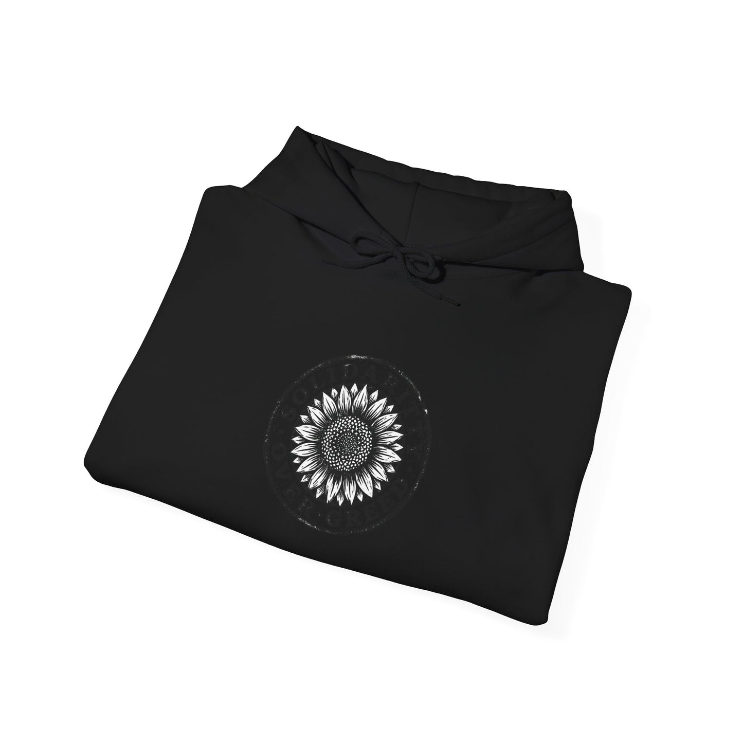 People Over Profit hoodie | Solidarity emblem, ethical statement sweatshirt