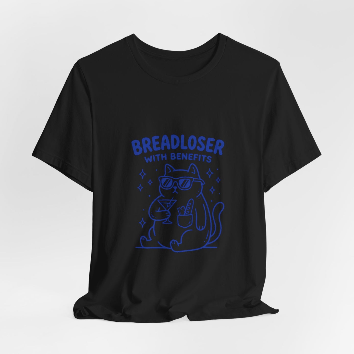 BREADLOSER WITH BENEFITS Tee | Breadloser Humor, Doodle Cat Illustration