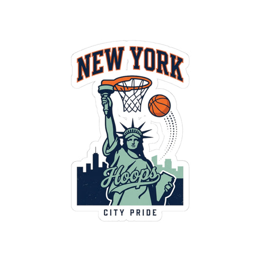 New York Hoops City Pride Sticker | Basketball Skyline Kiss-Cut