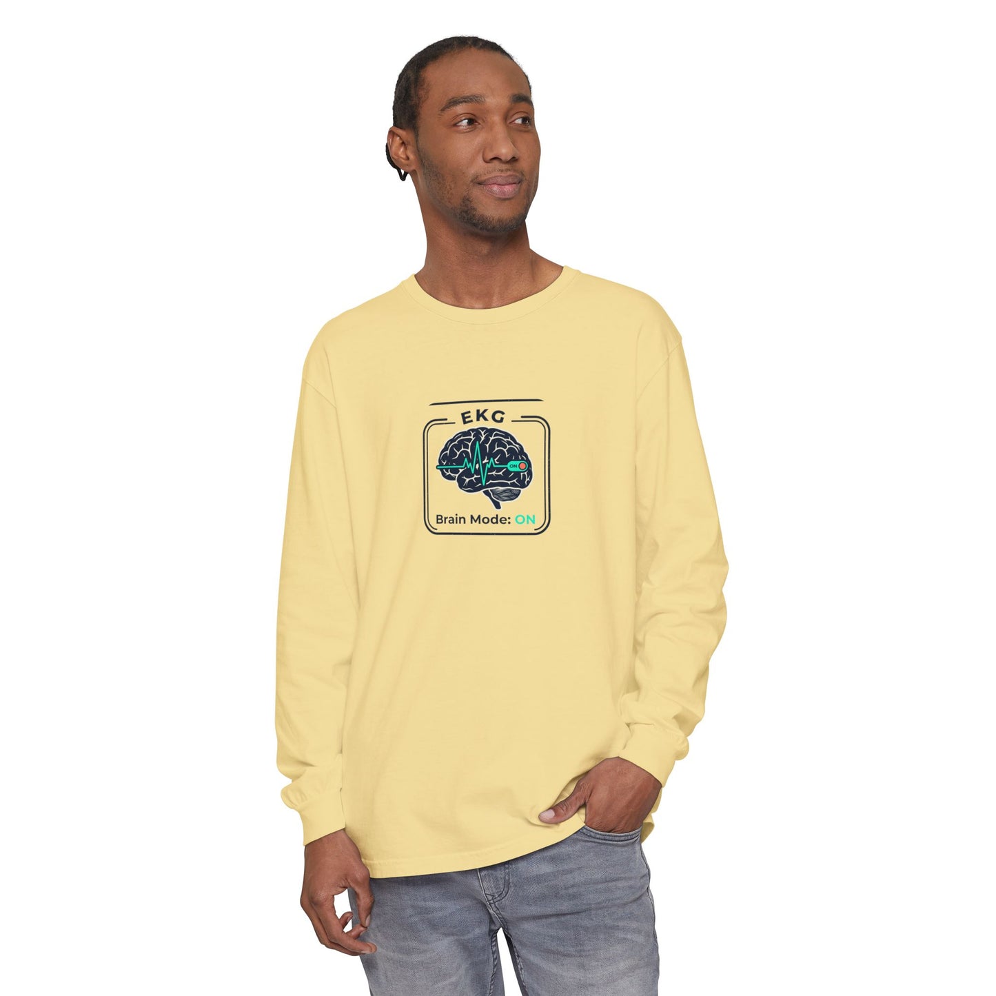 Brain Mode: EKG Graphic Long Sleeve Tee