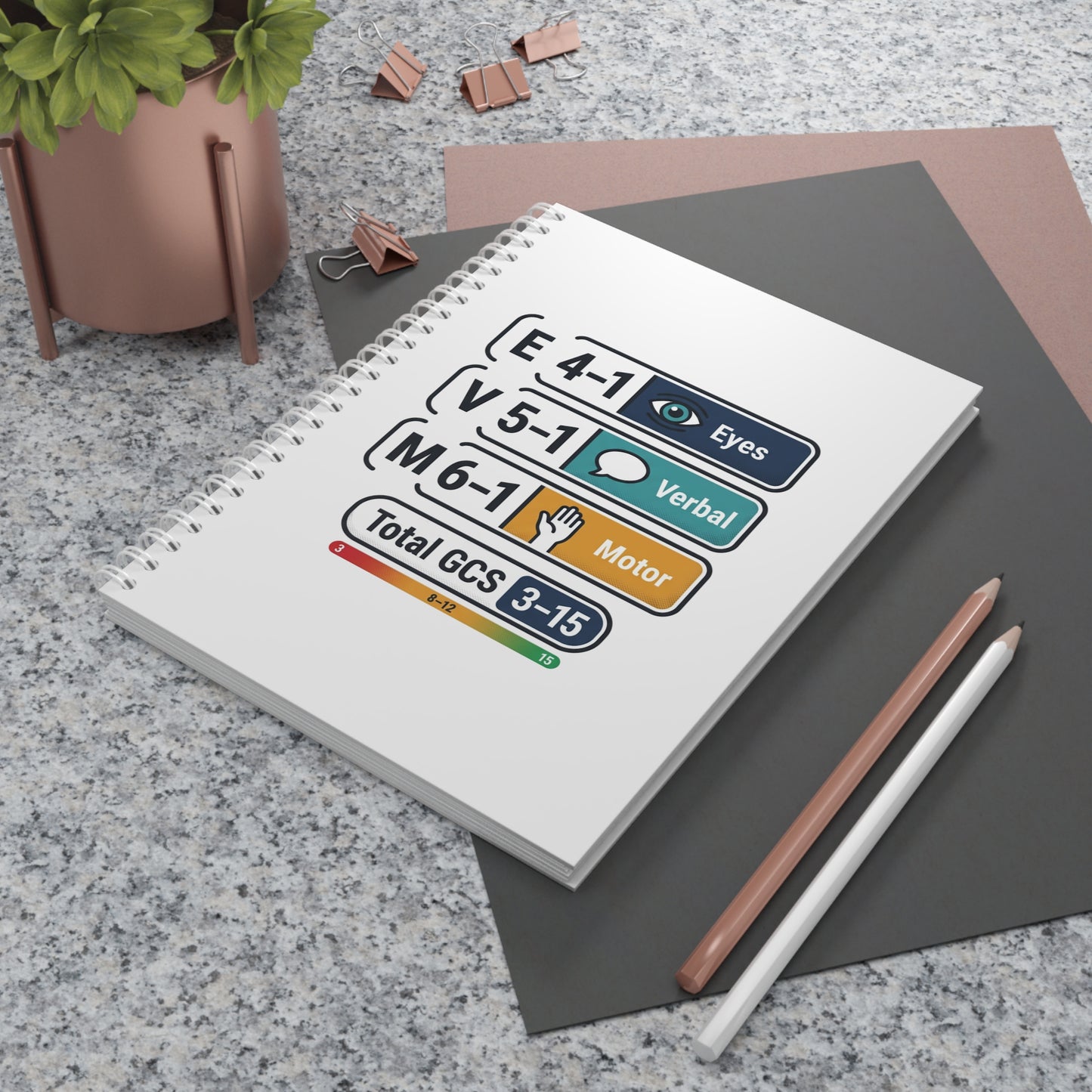 Glasgow Coma Scale (GCS) Spiral Notebook — Medical Nursing & EMT Reference