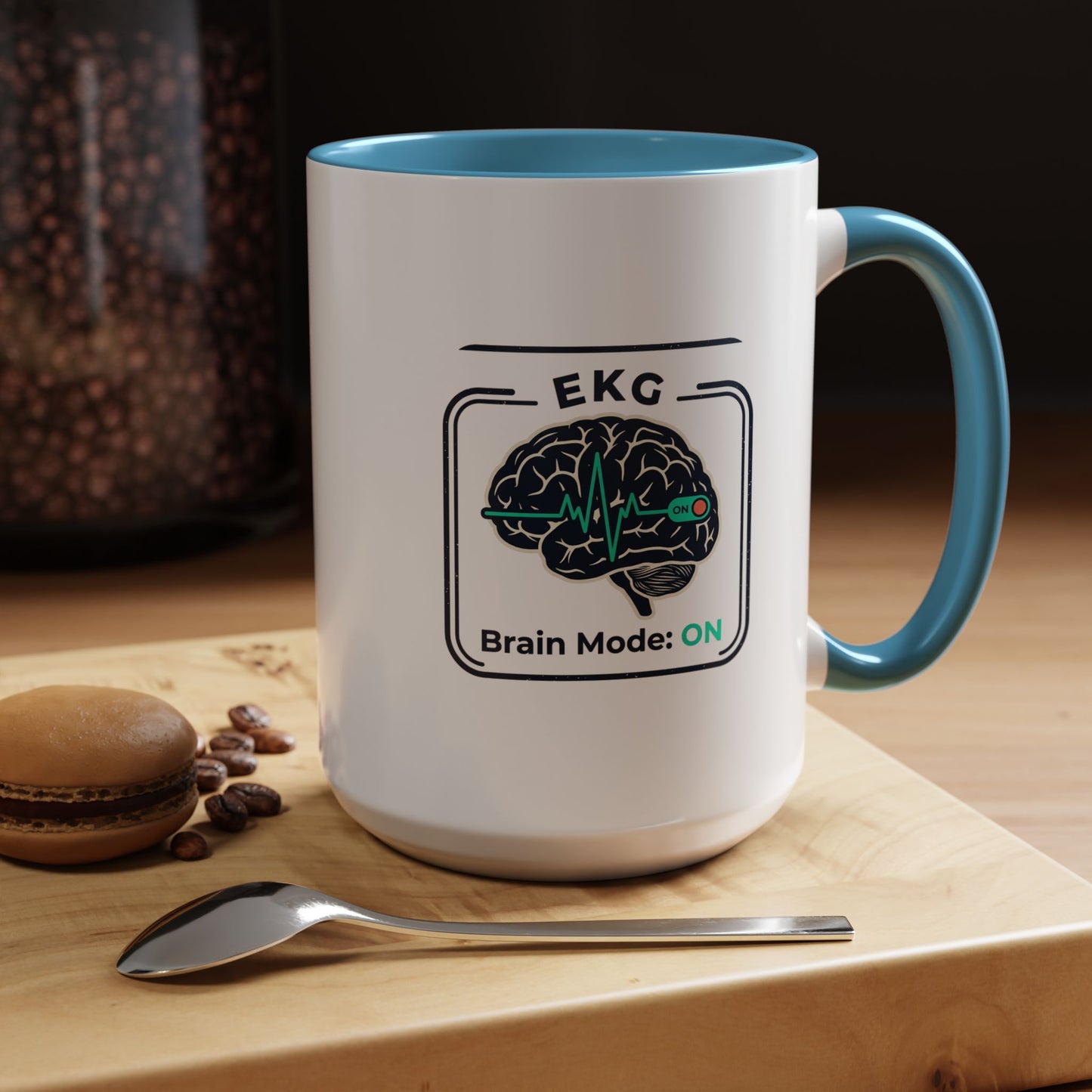 EKG Brain Mode ON Coffee Mug — Accent 11/15oz