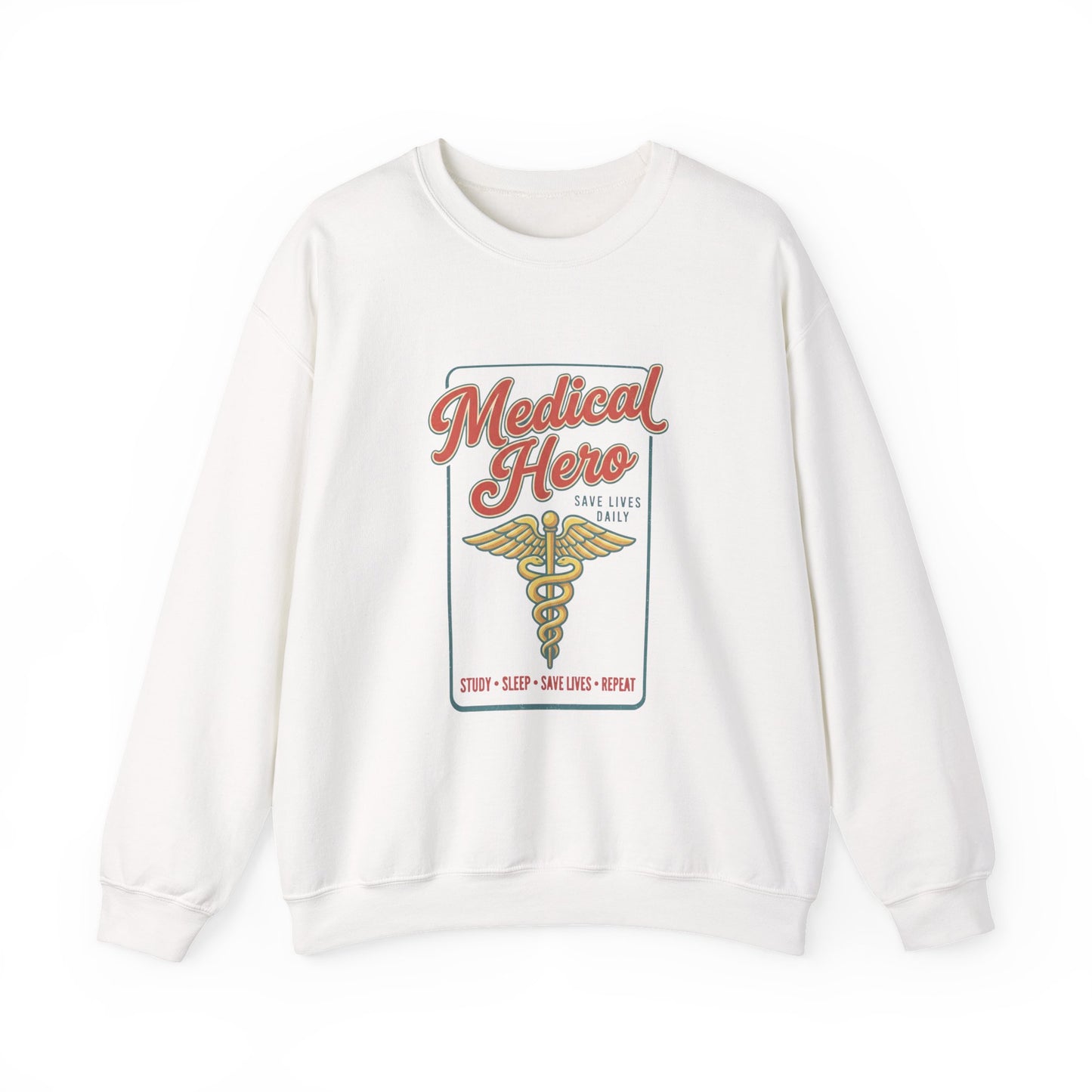 Medical Hero Caduceus Sweatshirt | Vintage Retro Medical Graphic