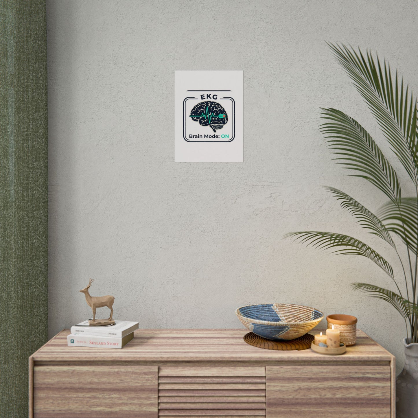Rolled Poster — "EKG Brain Mode: ON" Graphic Art Print