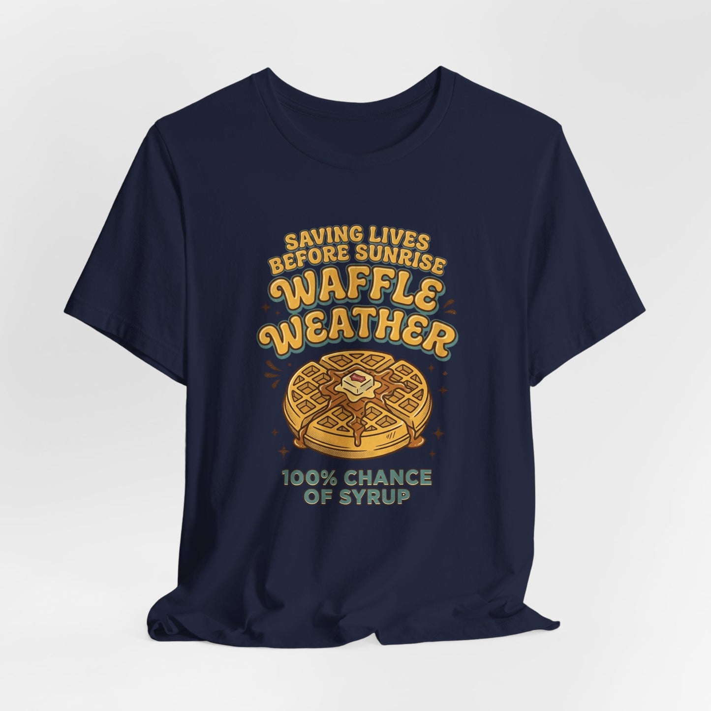 Waffle Weather T-Shirt | Retro Breakfast Graphic, Vintage Food Diner Style