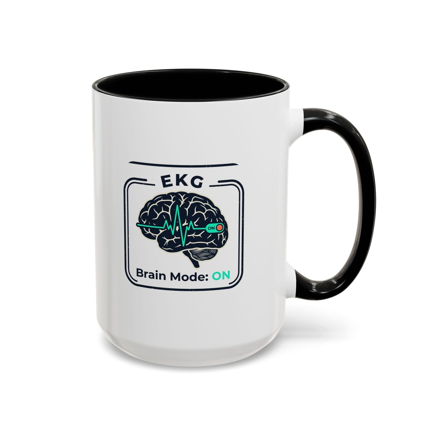 EKG Brain Mode ON Coffee Mug — Accent 11/15oz