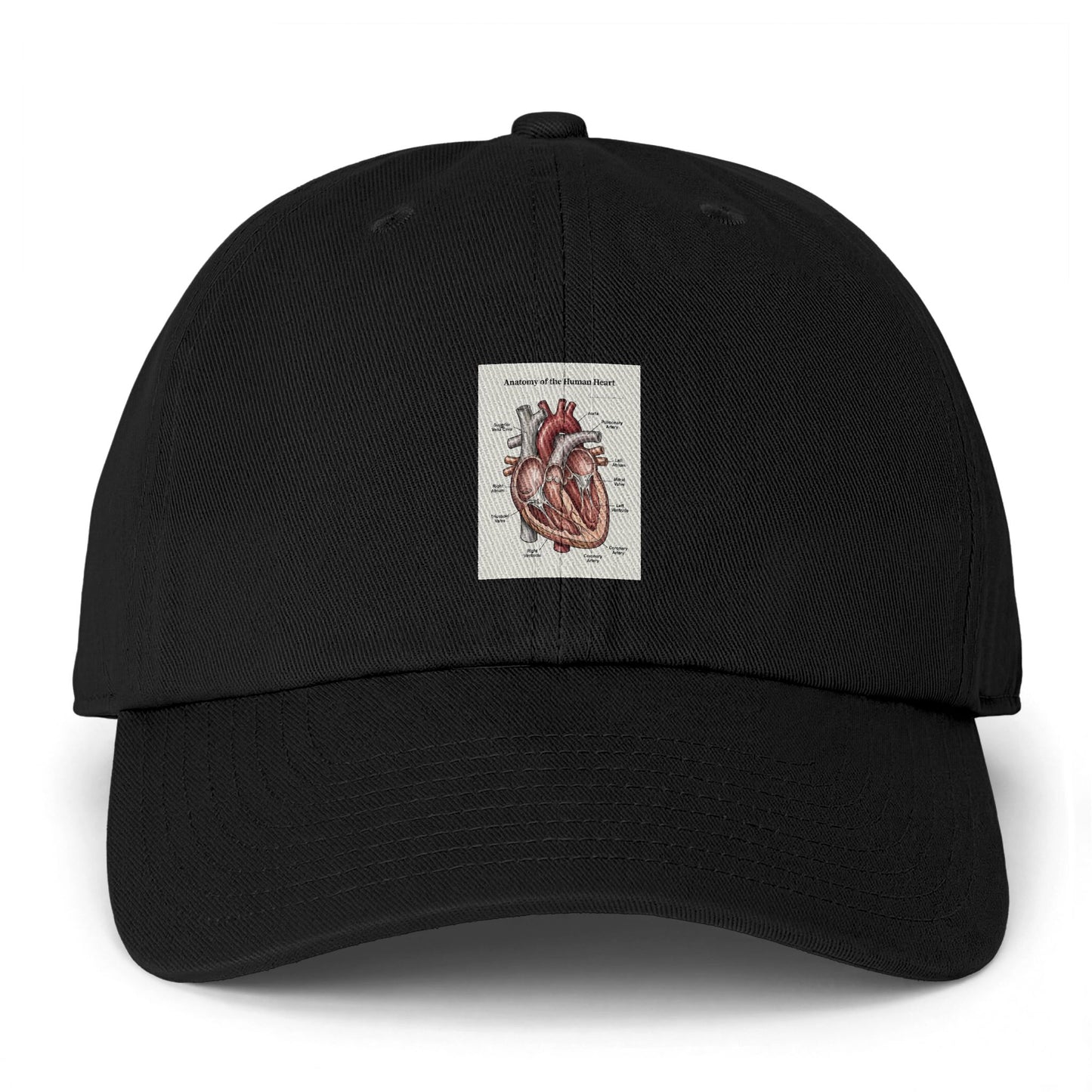 Anatomical Heart Embroidered Cap — Vintage Medical Illustration Dad Hat