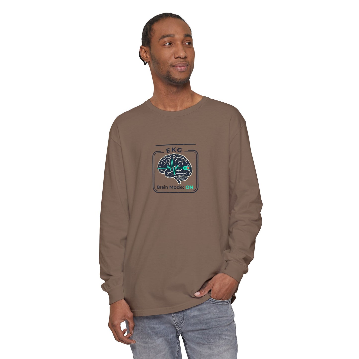 Brain Mode: EKG Graphic Long Sleeve Tee