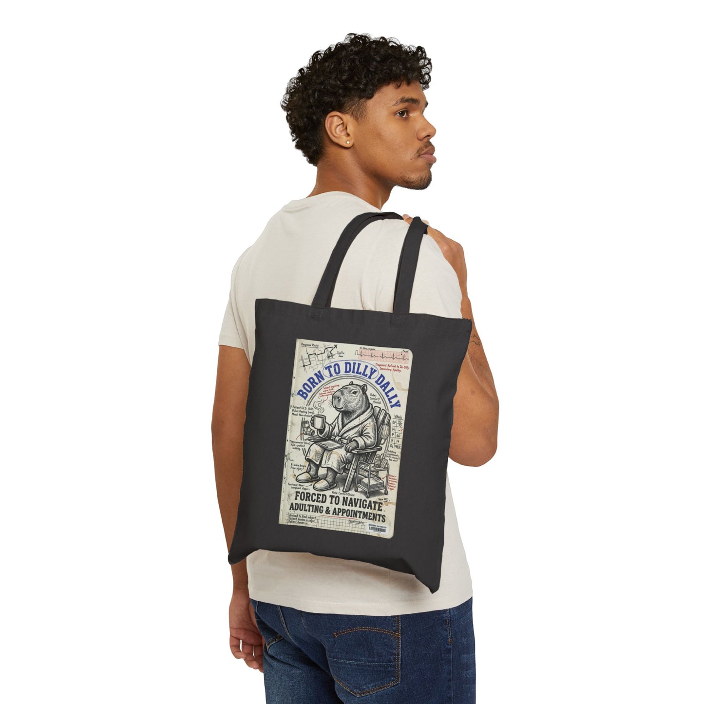 Born to Dilly Dally Tote | Procrastination Meme, Retro Cartoon Frog