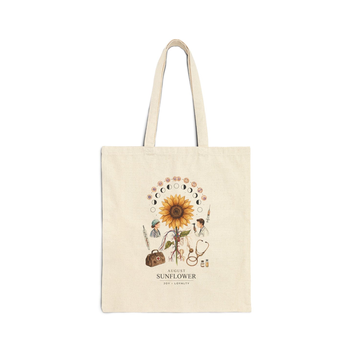 Sunflower Birth Flower Tote | Botanical Birth Month Illustration