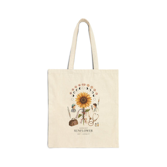 Sunflower Birth Flower Tote | Botanical Birth Month Illustration
