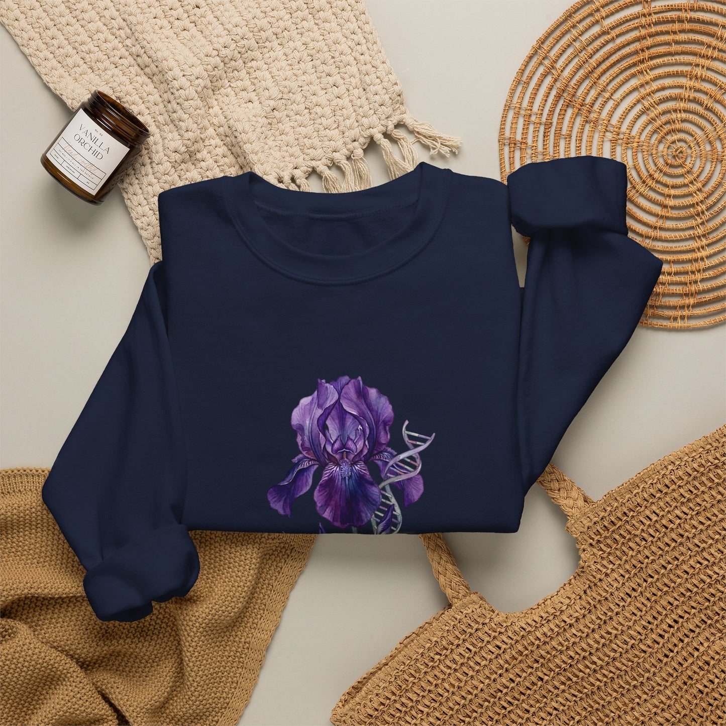 Iris Birth Flower Sweatshirt | Birth Month Botanical, Floral Meaning