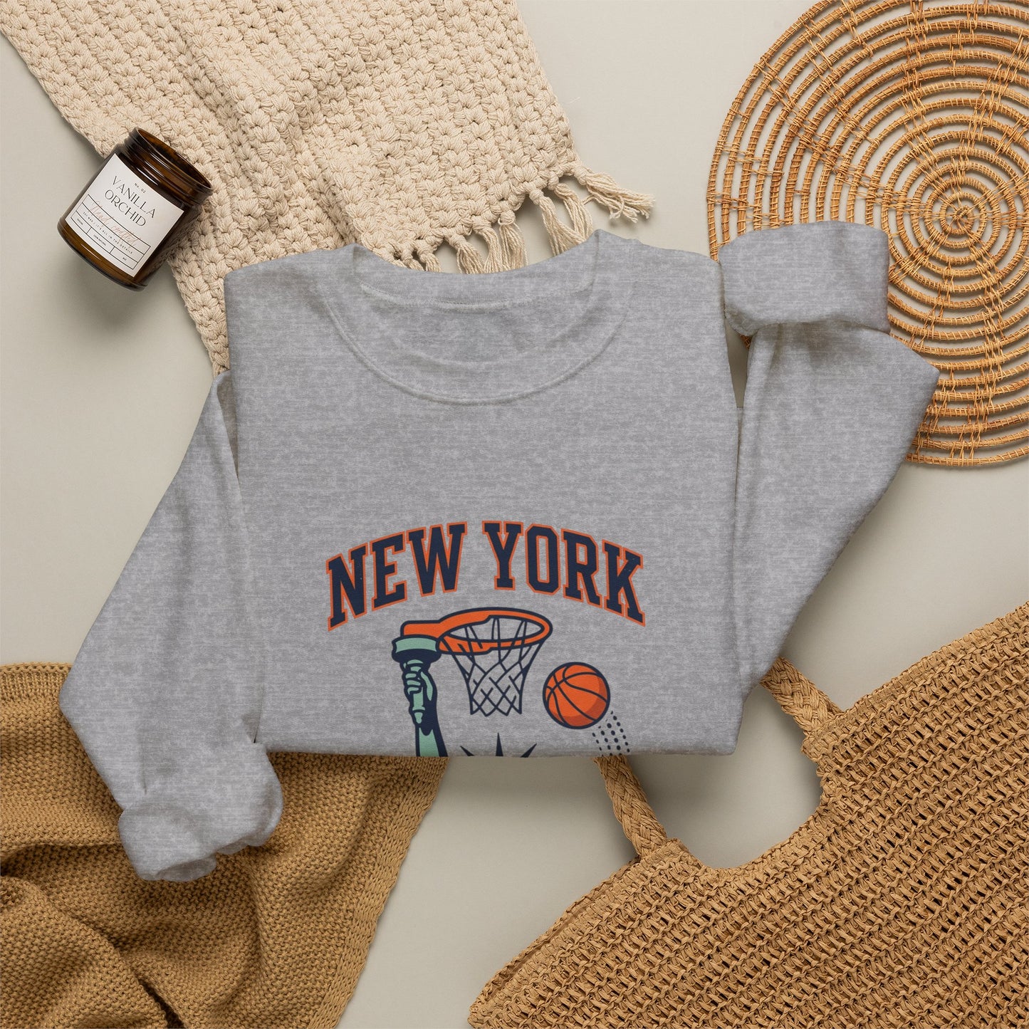 New York City Hoops Crewneck Sweatshirt | NY Basketball City Pride
