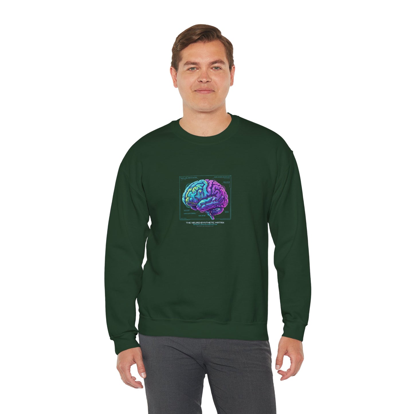 Neon Circuit Brain Sweatshirt — Futuristic Sci‑Fi Poster Design for Science Enthusiasts