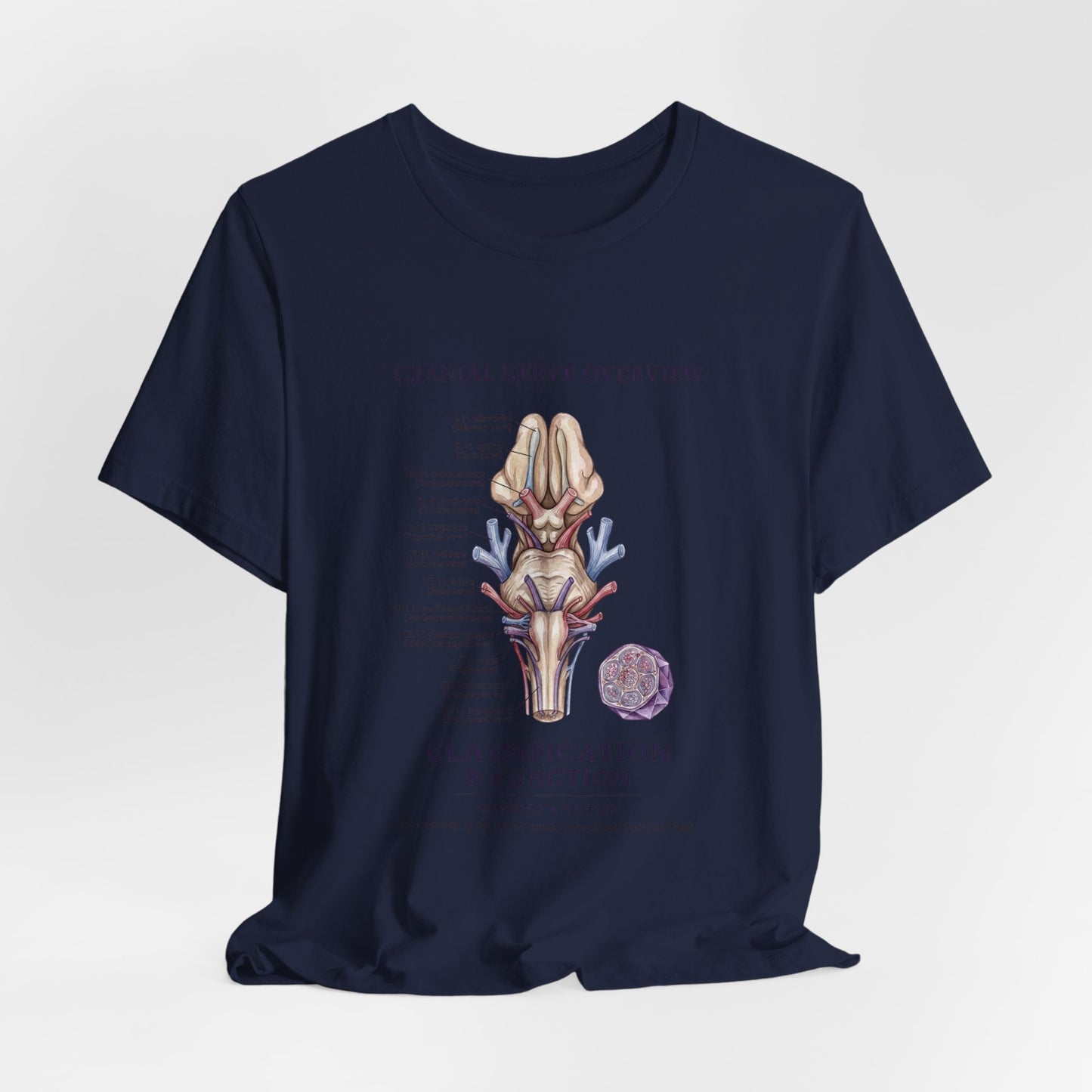 Cranial Nerve Anatomy Tee | Botanical Medical Illustration, Birth Flower Style