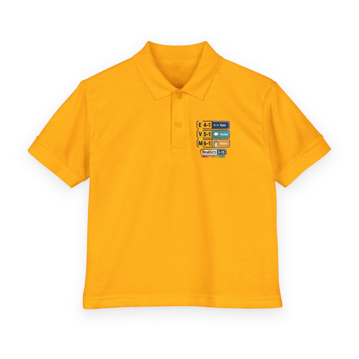 Kids Polo Shirt with Colorful Camping Icons — Outdoor Adventure Badge Design
