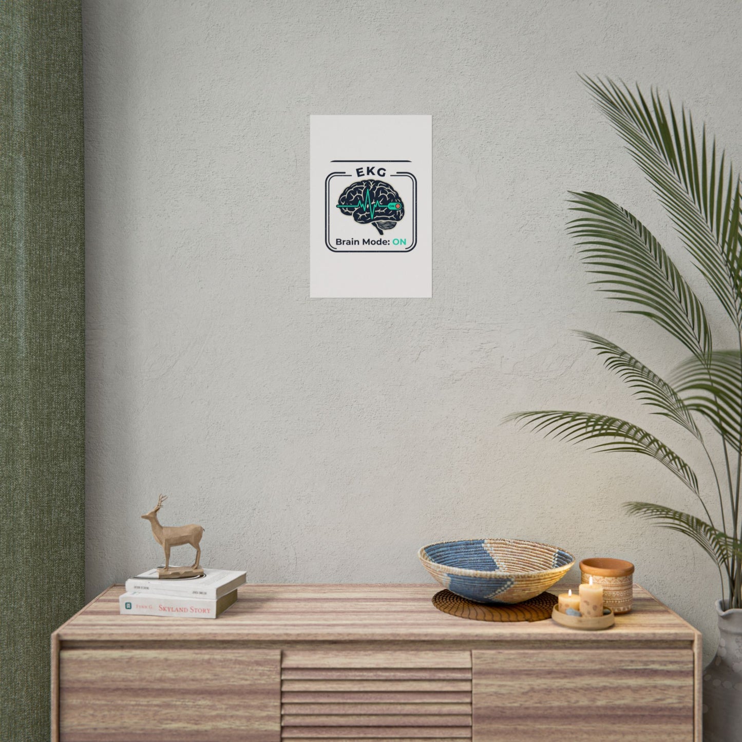 Rolled Poster — "EKG Brain Mode: ON" Graphic Art Print