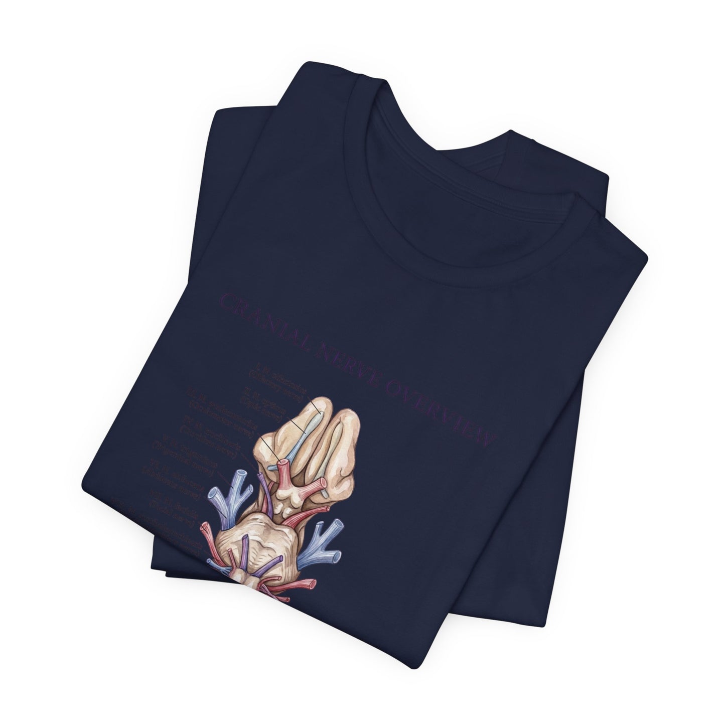 Cranial Nerve Anatomy Tee | Botanical Medical Illustration, Birth Flower Style