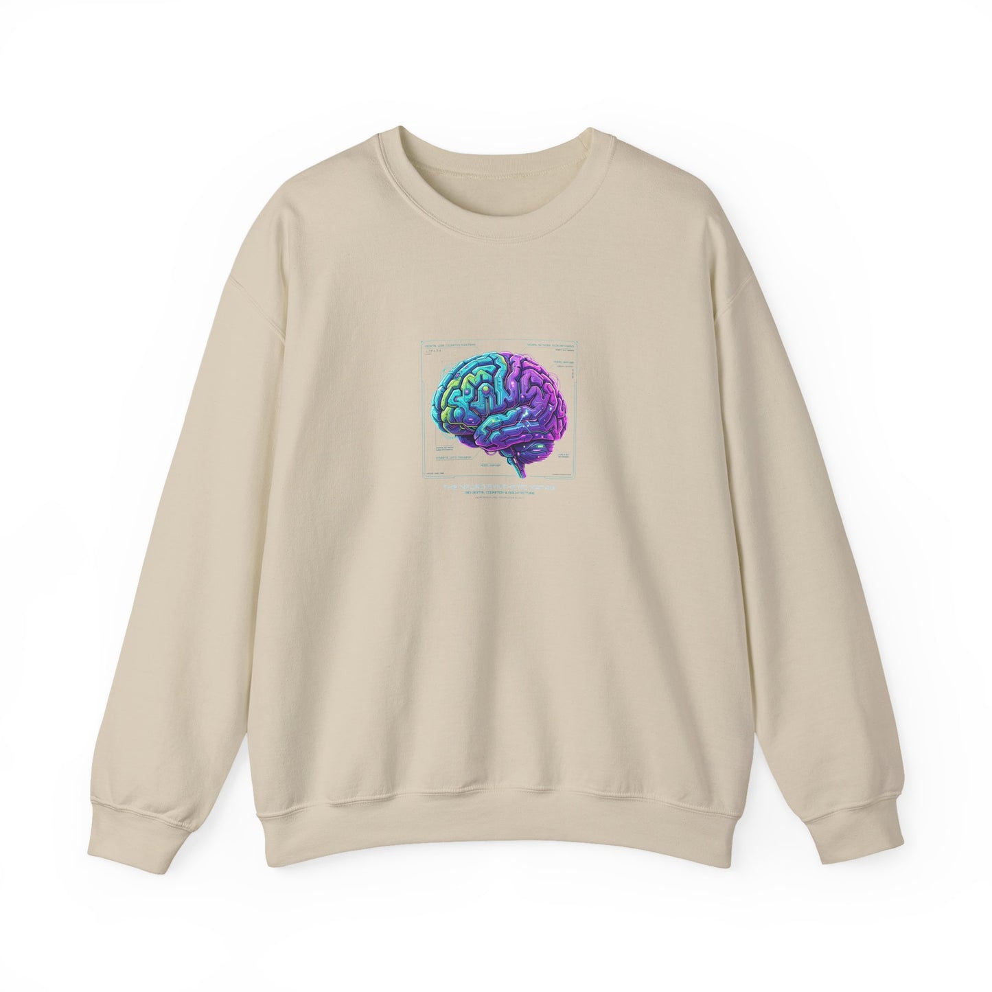 Neon Circuit Brain Sweatshirt — Futuristic Sci‑Fi Poster Design for Science Enthusiasts