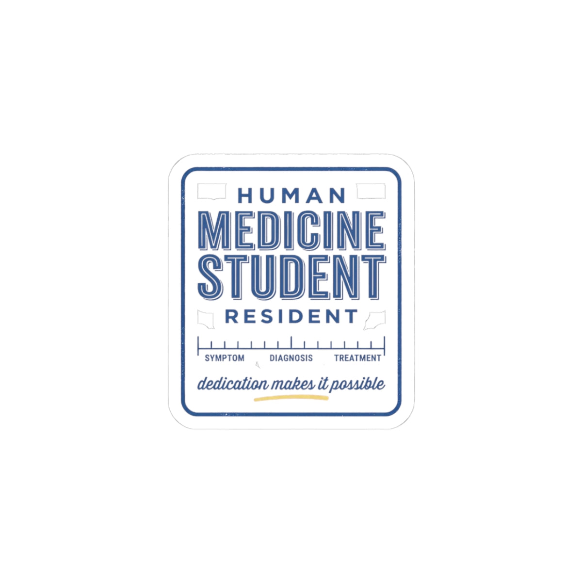 Medicine Student Sticker | Vintage Retro Typography, Diner-Inspired Medical Badge