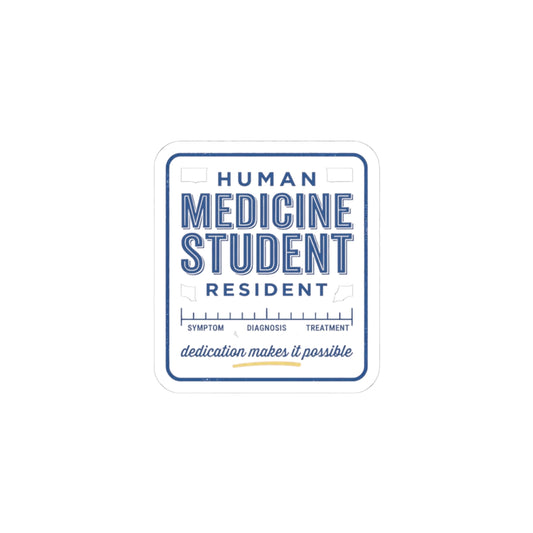 Medicine Student Sticker | Vintage Retro Typography, Diner-Inspired Medical Badge