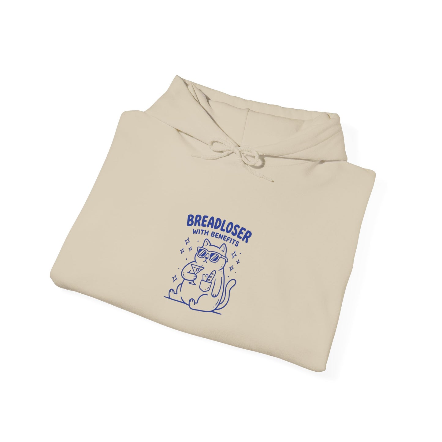PRIMARY BREADLOSER hoodie | awkward doodle, burnout humor, meme apparel