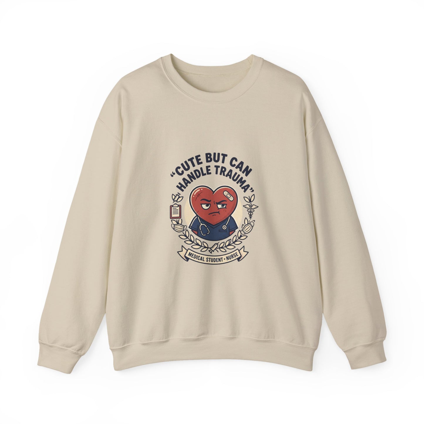 Cute But Can Handle Trauma Sweatshirt | minimal meme, bold text