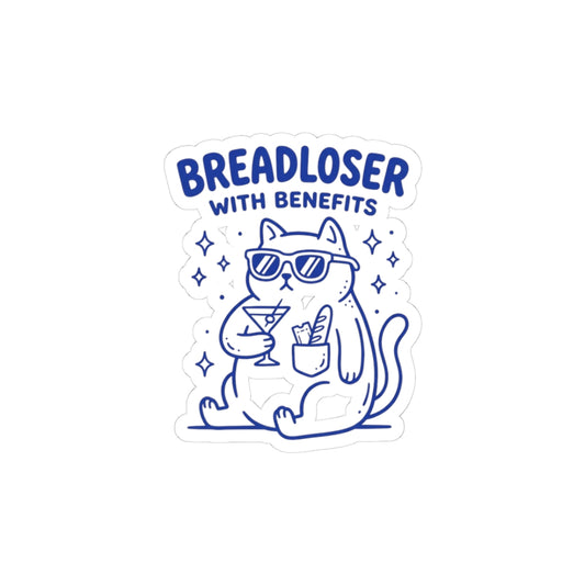 BREADLOSER WITH BENEFITS Sticker | Funny Cat Doodle, Breadloser Humor