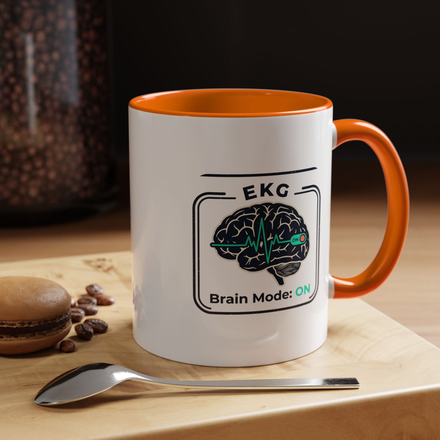 EKG Brain Mode ON Coffee Mug — Accent 11/15oz